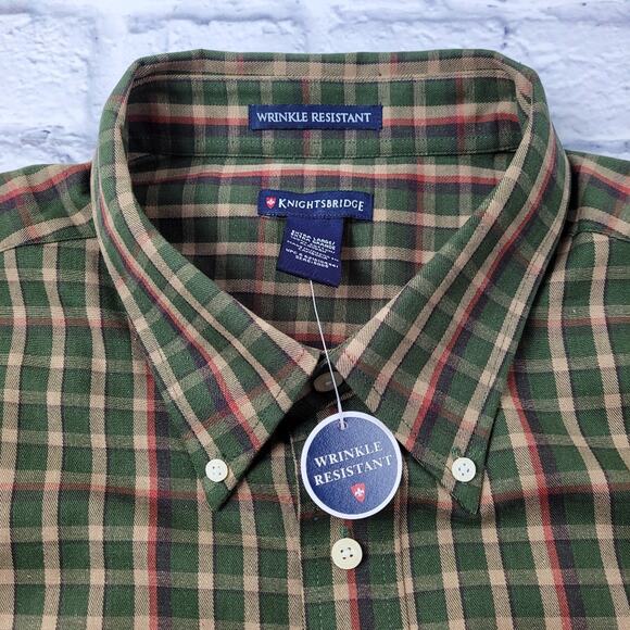NWT Men's Knightsbridge Wrinkle Resistant Plaid Shirt size XL - Picture 6 of 12